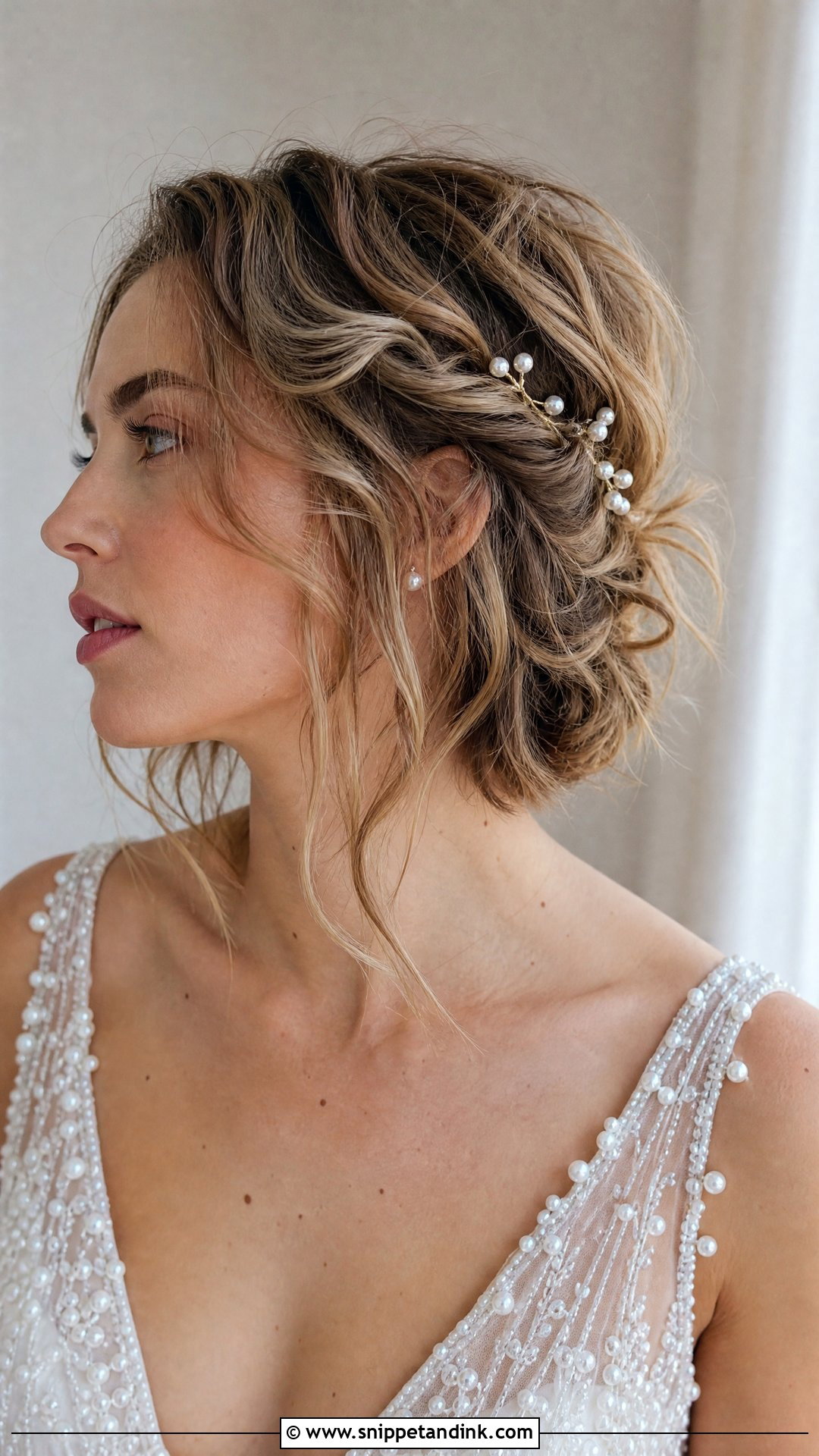 Messy Bridal Updo for Short Hair - Snippet and Ink - 20 Messy Bridal Hairstyles