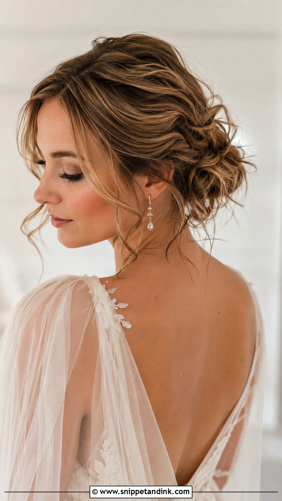 Messy Bridal Updo - Snippet and Ink - 15 Modern Bridal Updo Ideas