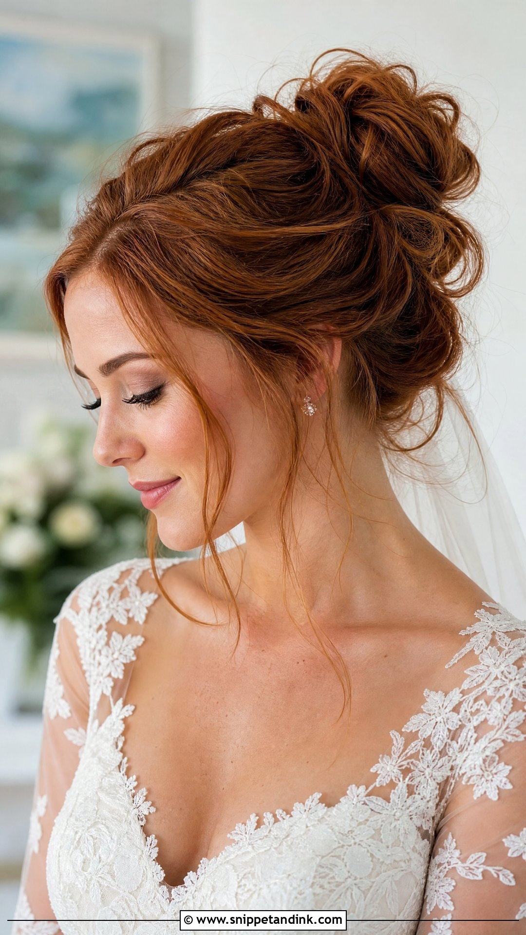 Messy Bride High Bun - Snippet and Ink - 15 Bride High Bun Hairstyles