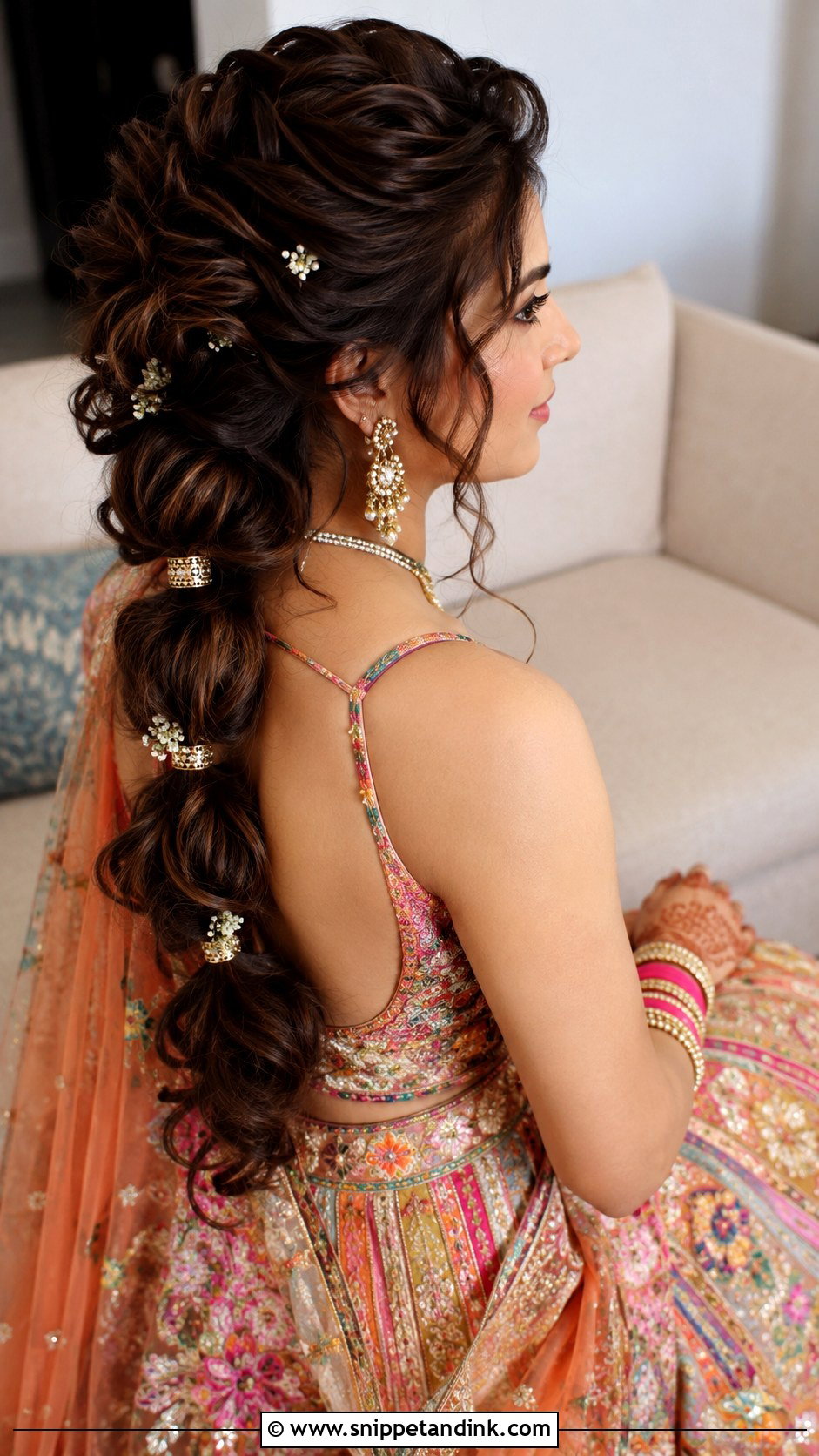 Messy Bubble Braid For Indian Wedding - Snippet and Ink - 15 Messy Hair Braids for Indian Wedding