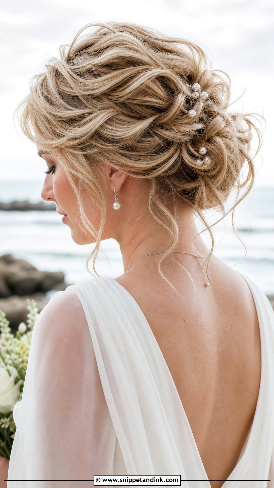 Messy Bun Beach Wedding Updo - Snippet and Ink - 15 Beach Wedding Updo Hairstyles