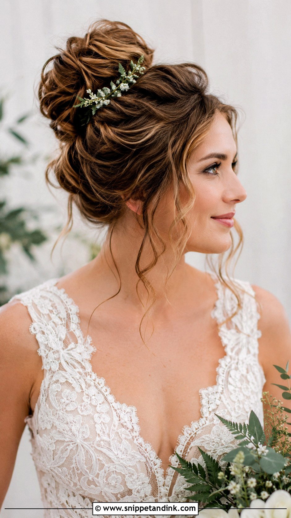 Messy Bun Bridal Hair - Snippet and Ink - 25 Easy Wedding Hair Ideas
