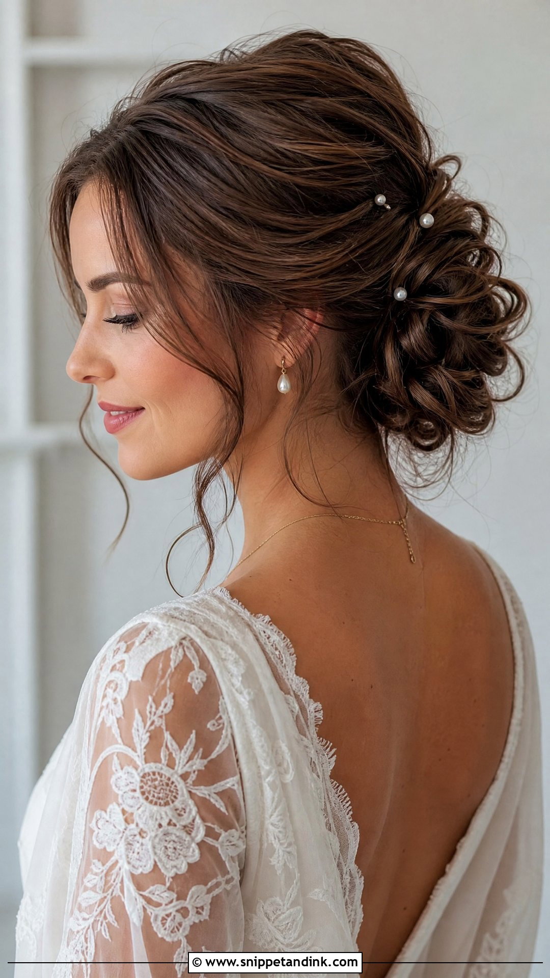 Messy Bun Bridal Hairstyle For Long Face - Snippet and Ink - 15 Bridal Hairstyle for Long Face Ideas