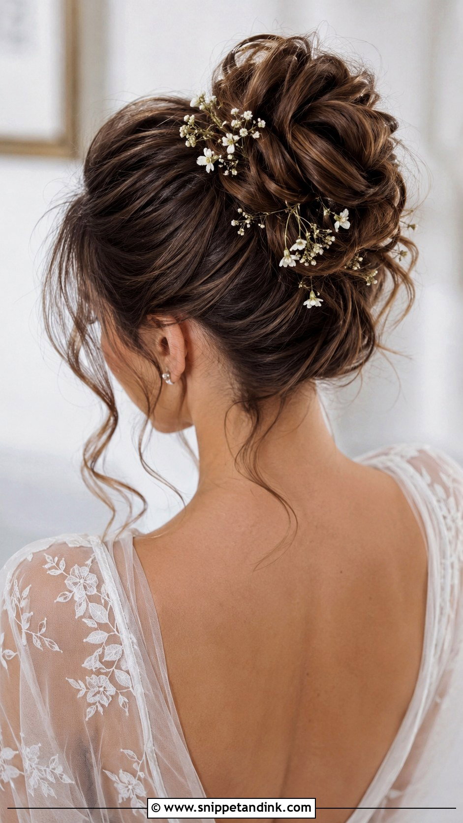 Messy Bun Bridal Hairstyle - Snippet and Ink - 15 Romantic Bridal Hairstyles
