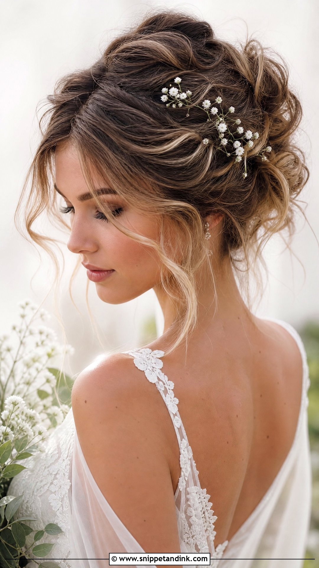Messy Bun Bridal Updo - Snippet and Ink - 20 Hair Design for Wedding Ideas