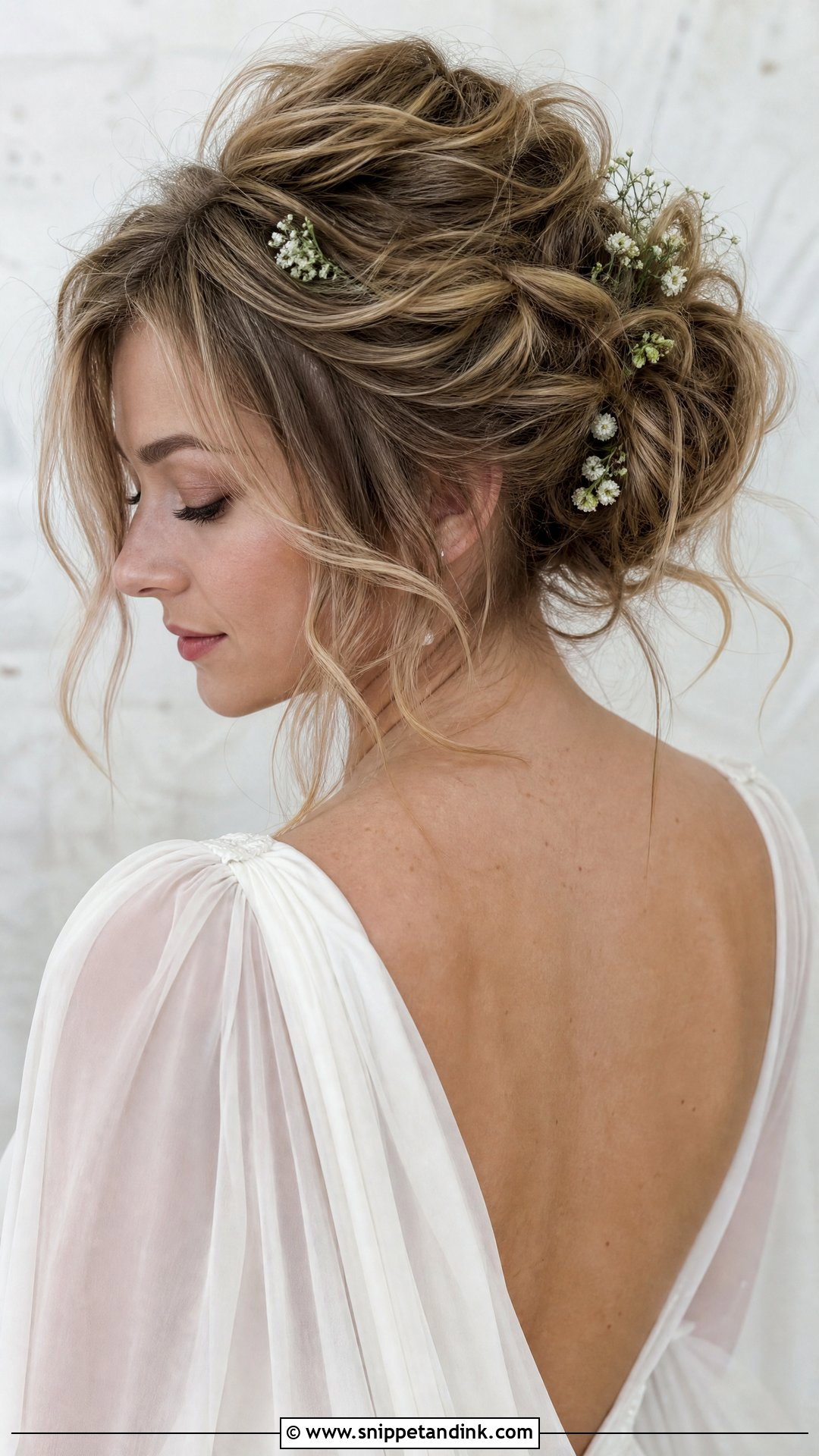 Messy Bun Bridal Updo - Snippet and Ink - 20 Wedding Hair Updos