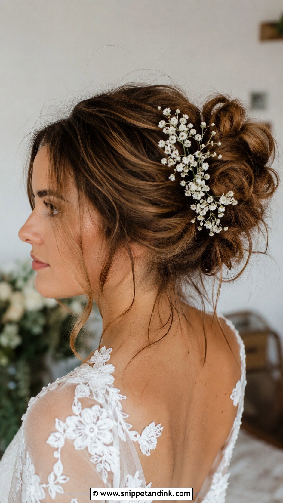 Messy Bun Bridal Updo - Snippet and Ink - 25 Bride Hairstyles for Long Hair