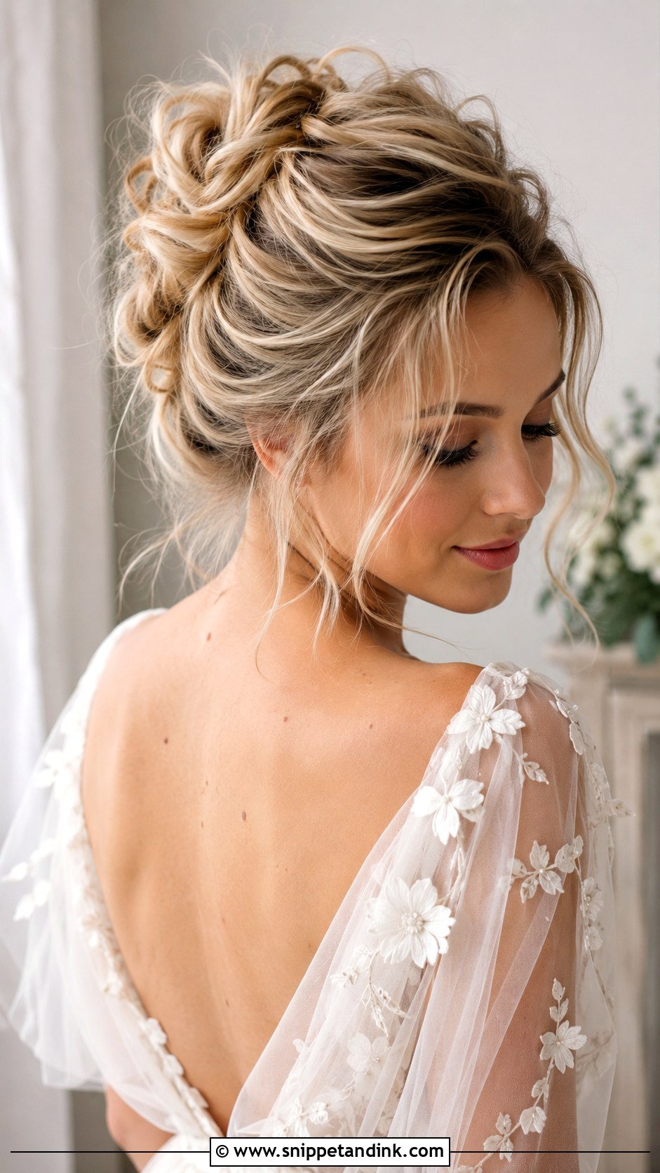 Messy Bun Bridal Updo - Snippet and Ink - 15 Updo Wedding Hair Bride Ideas