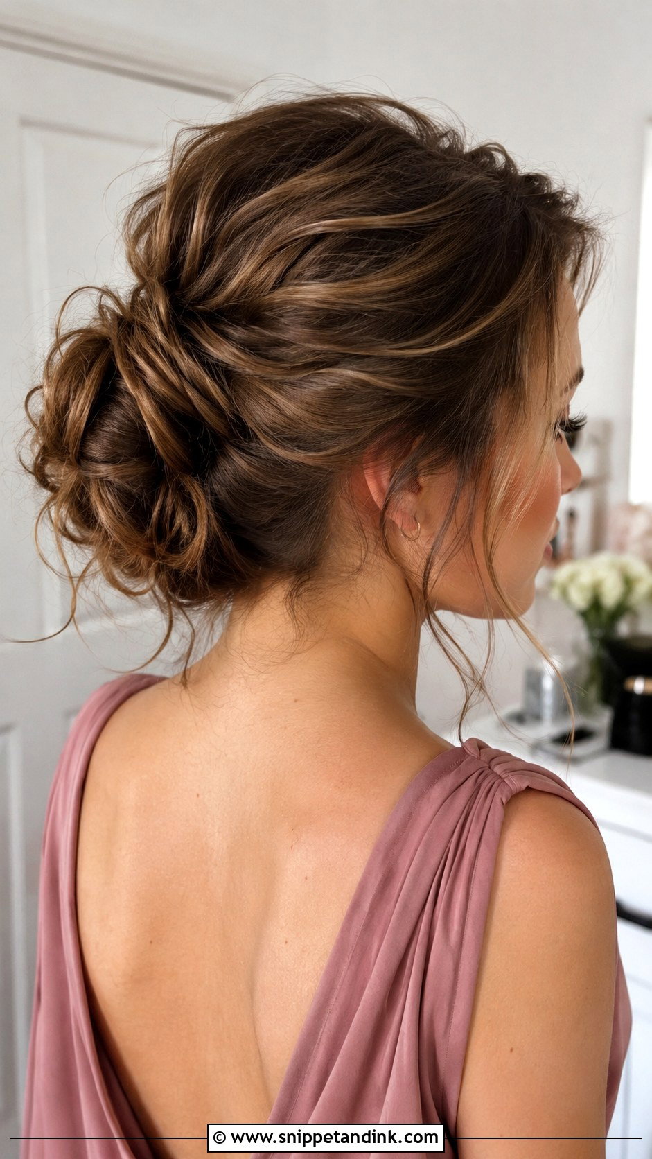 Messy Bun Bridesmaid Hairstyle For Medium Hair - Snippet and Ink - 20 Bridesmaid Hairstyles Mid Length