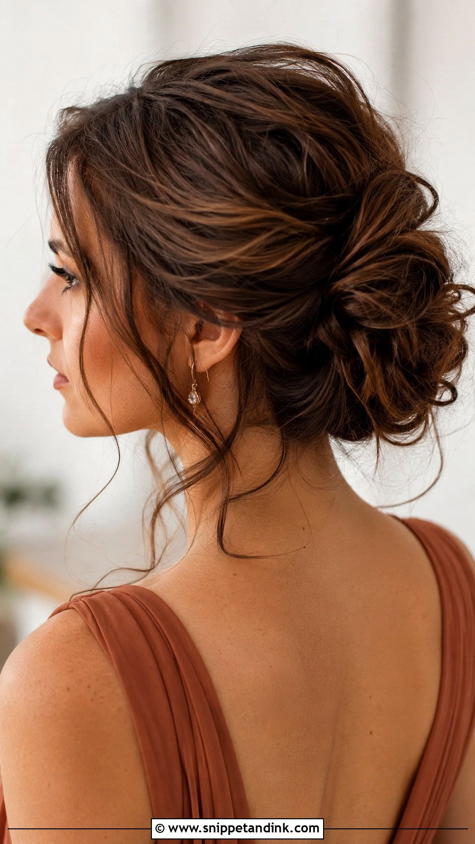 Messy Bun Bridesmaid Hairstyle For Medium Hair - Snippet and Ink - 30 Bridesmaid Hairstyles Medium Length