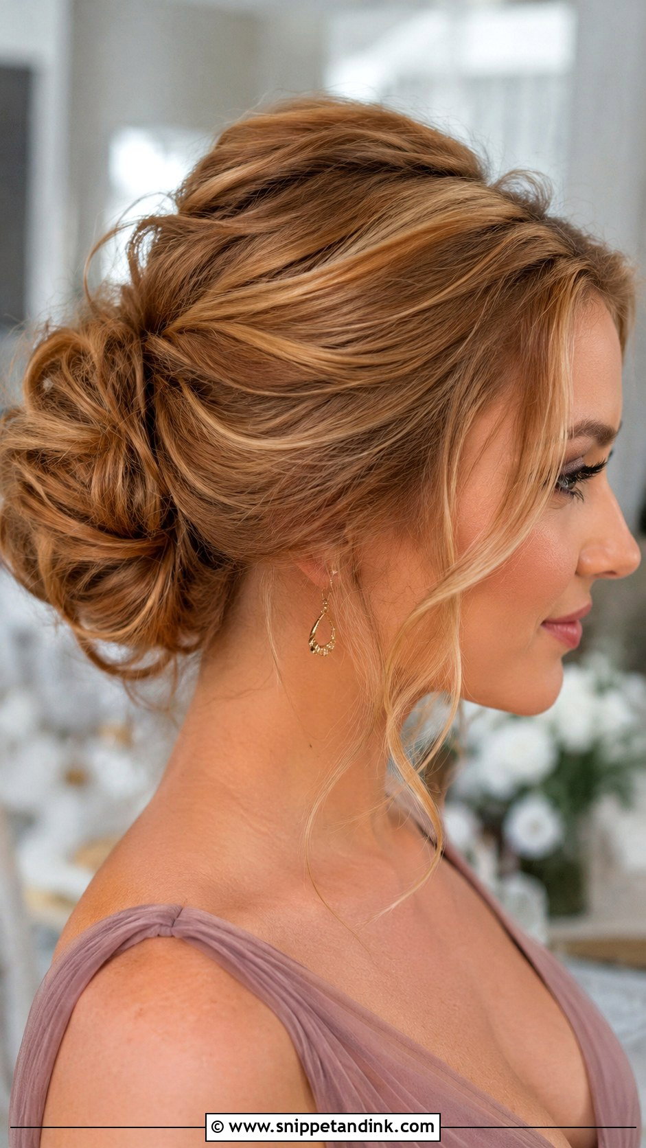 Messy Bun Bridesmaid Hairstyle For Round Face - Snippet and Ink - 20 Bridesmaid Hairstyles for Round Face