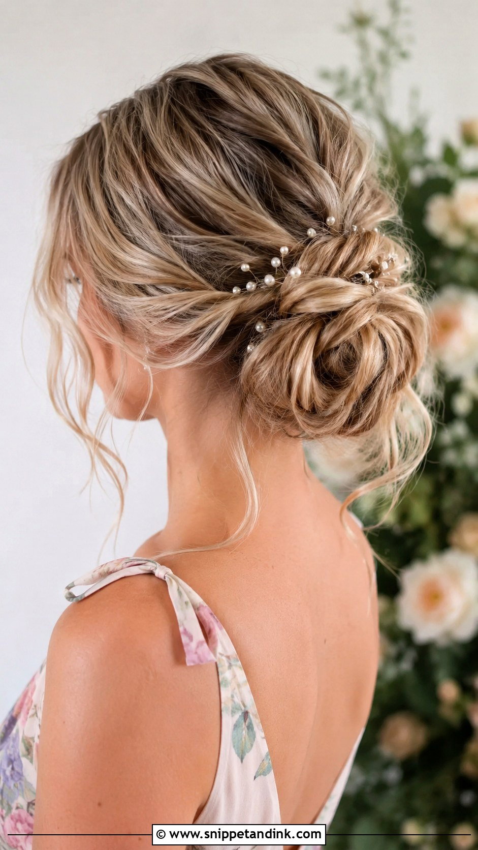 Messy Bun Bridesmaid Hairstyle for Medium Hair - Snippet and Ink - 20 Bridesmaid Hairstyles for Medium Hair