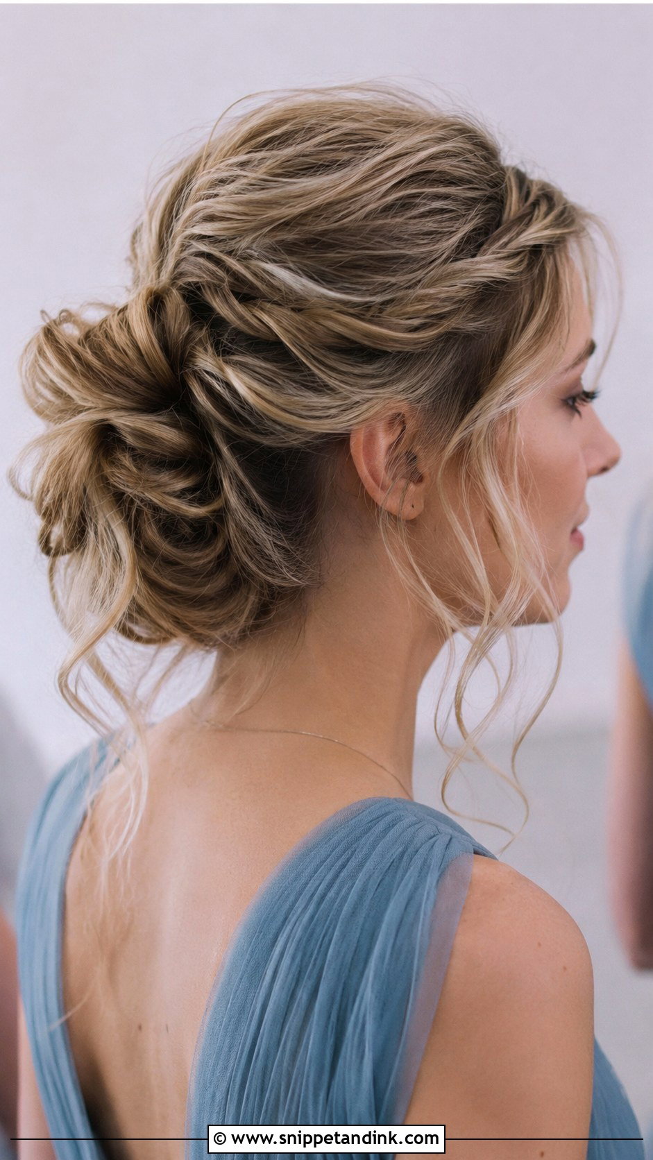 Messy Bun Bridesmaid Updo - Snippet and Ink - 20 Bridesmaids Updos for Long Hair