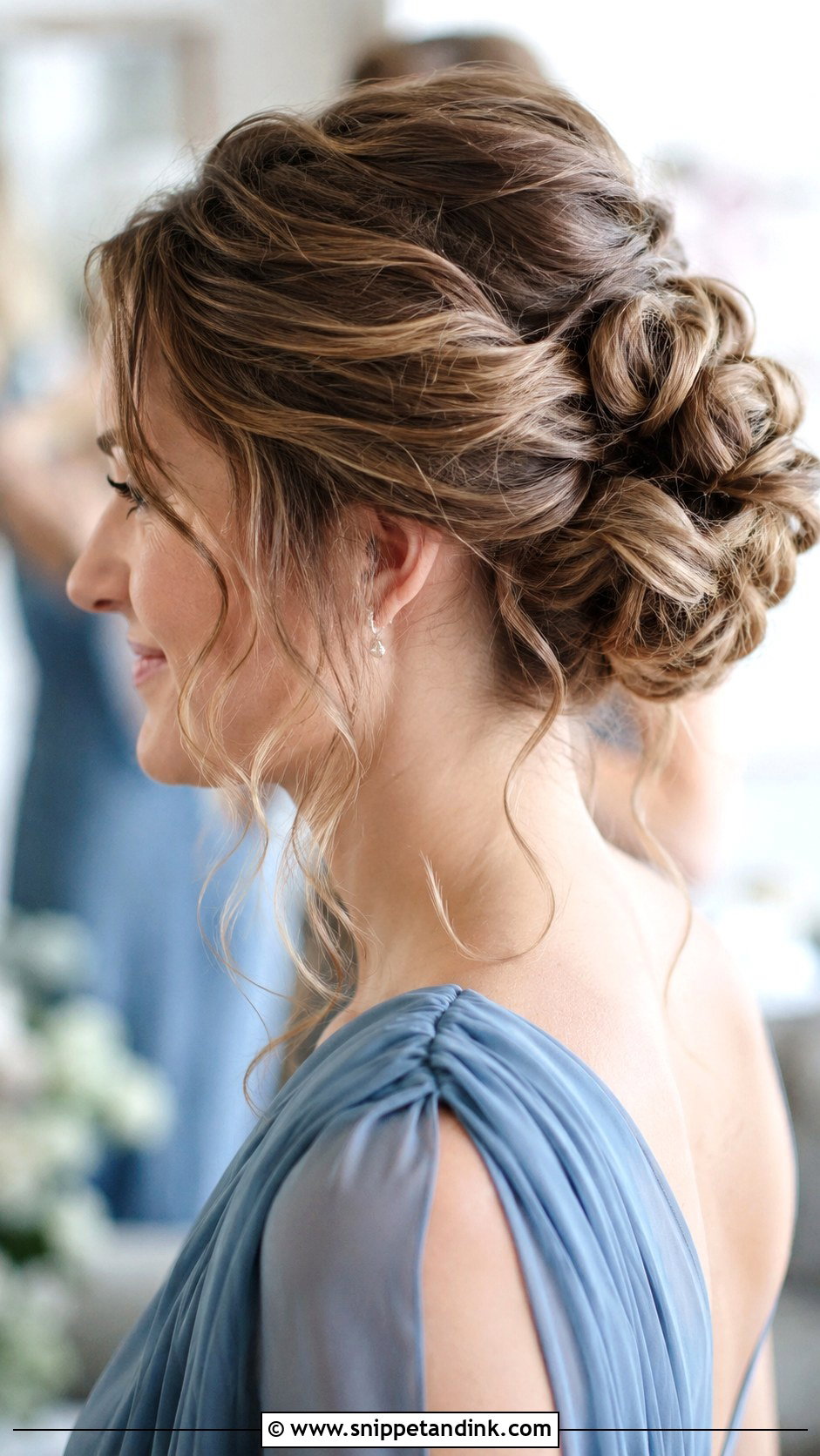 Messy Bun Bridesmaid Updo For Medium Hair - Snippet and Ink - 20 Bridesmaid Updo Hairstyles Medium