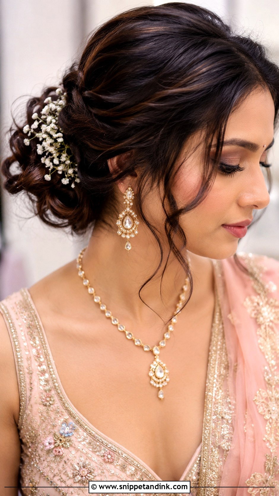 Messy Bun For Indian Wedding - Snippet and Ink - 20 Indian Wedding Hair Buns for Medium Hair