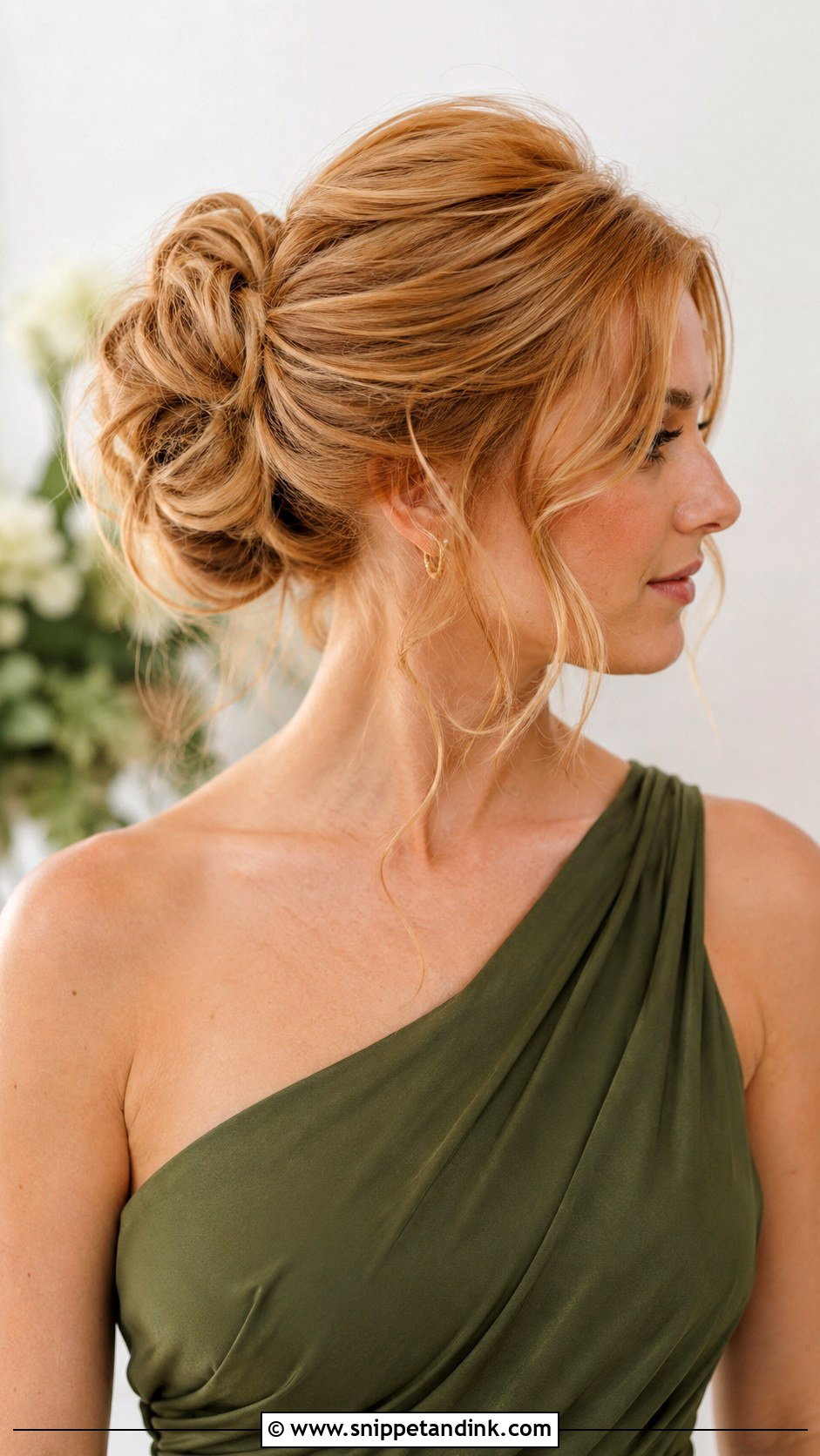 Messy Bun For One Shoulder Dress - Snippet and Ink - 20 Bridesmaid Hairstyles One Shoulder Dress