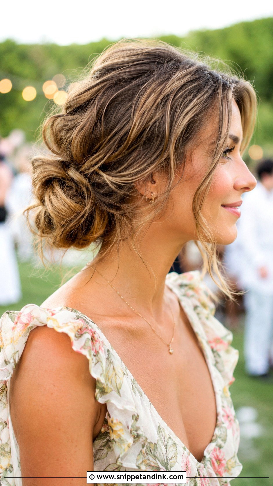 Messy Bun For Short Bob - Snippet and Ink - 30 Short Hair Wedding Guest Styles