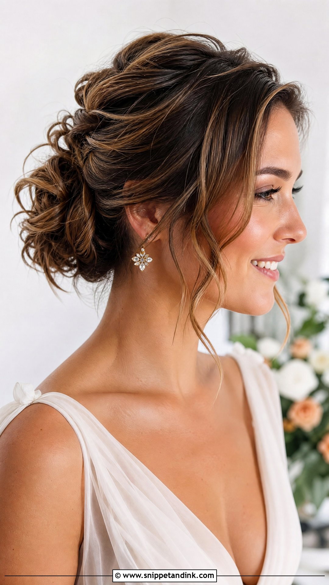Messy Bun For Short Hair Wedding - Snippet and Ink - 15 Bun for Short Hair Wedding Ideas