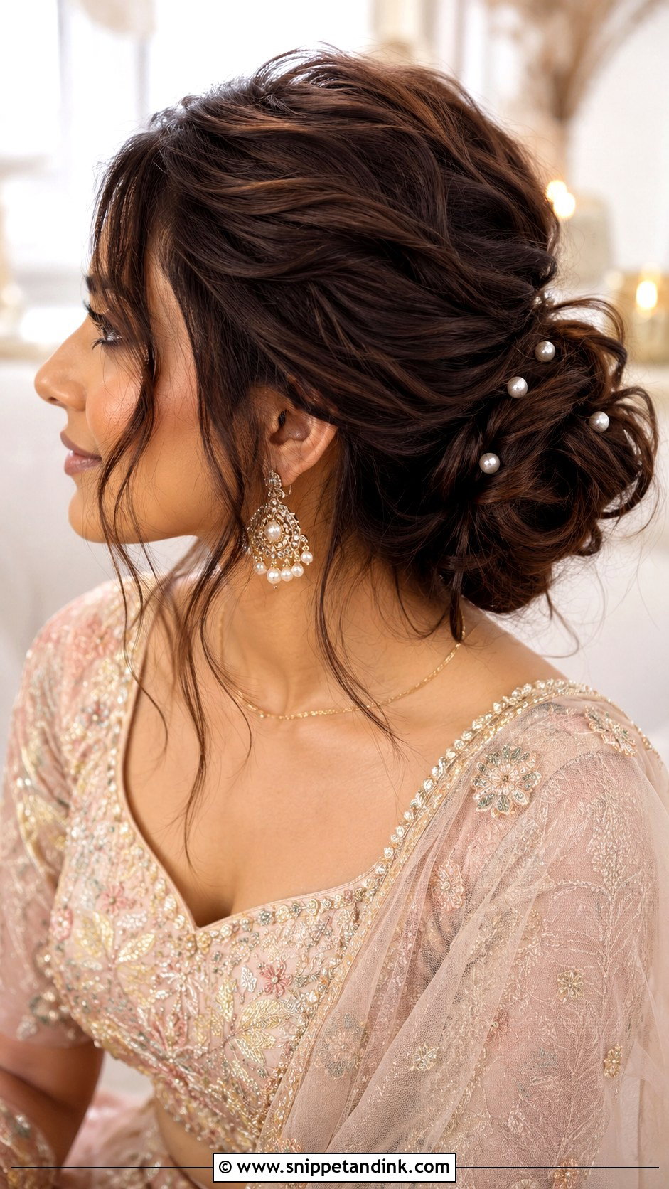Messy Bun Hairstyle For Marriage Function - Snippet and Ink - 15 Simple Hairstyles for Marriage Functions