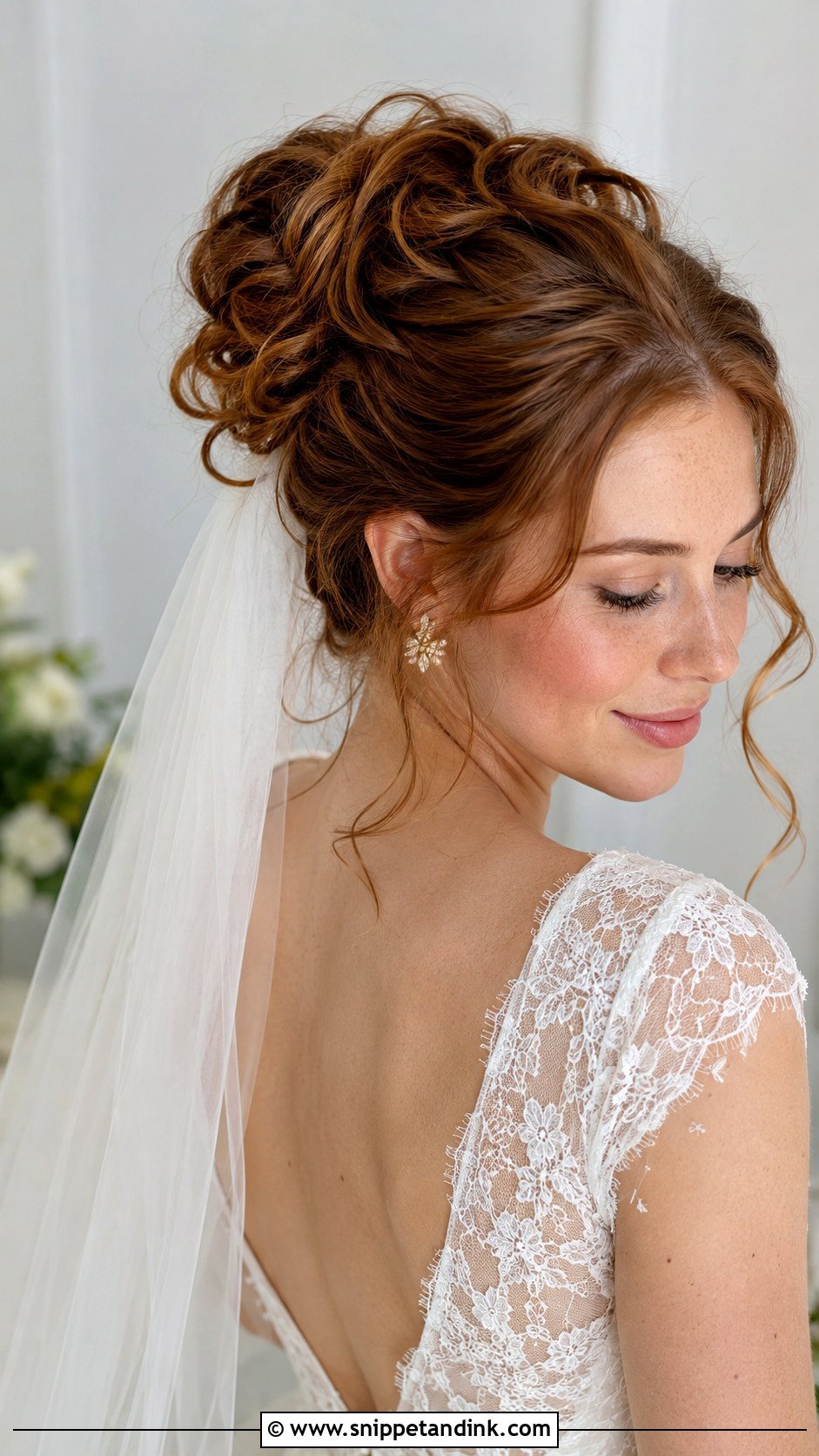 Messy Bun Updo With Veil - Snippet and Ink - 15 Updos with Veil