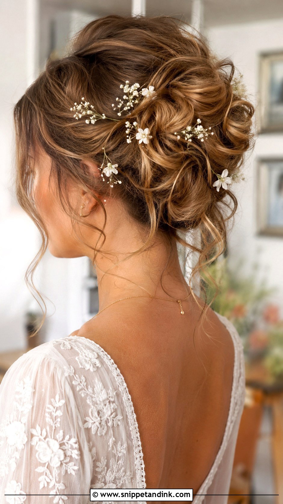 Messy Bun Updo for Medium Hair - Snippet and Ink - 30 Wedding Updos for Medium Hair