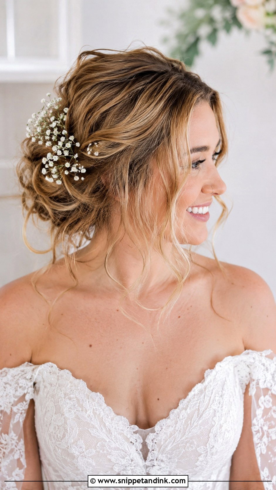 Messy Bun Updo for Wedding - Snippet and Ink - 20 Medium Hair Updo for Wedding Ideas