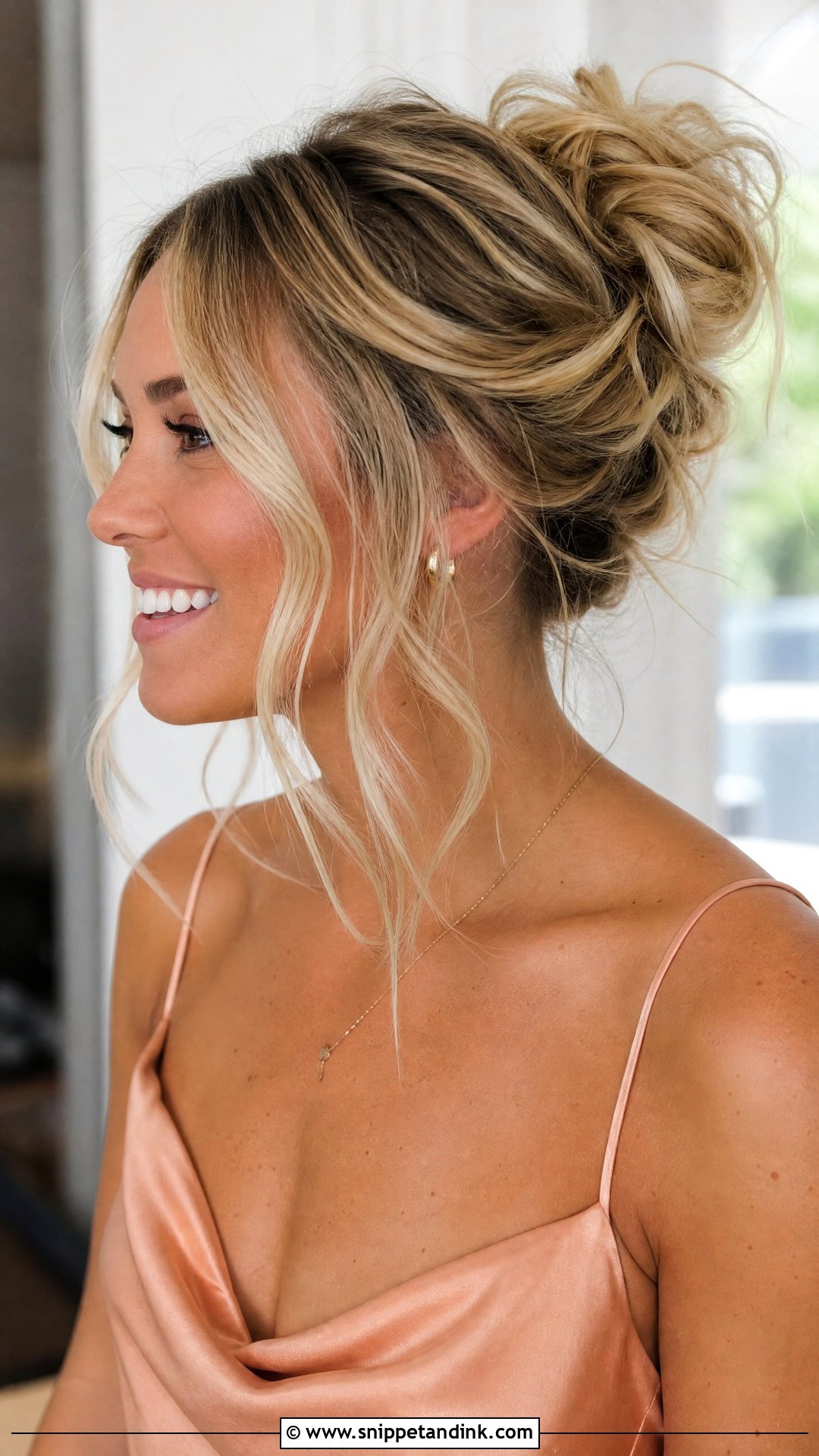 Messy Bun Updo for Wedding Guest - Snippet and Ink - 20 Updo Hair Styles for Wedding Guest