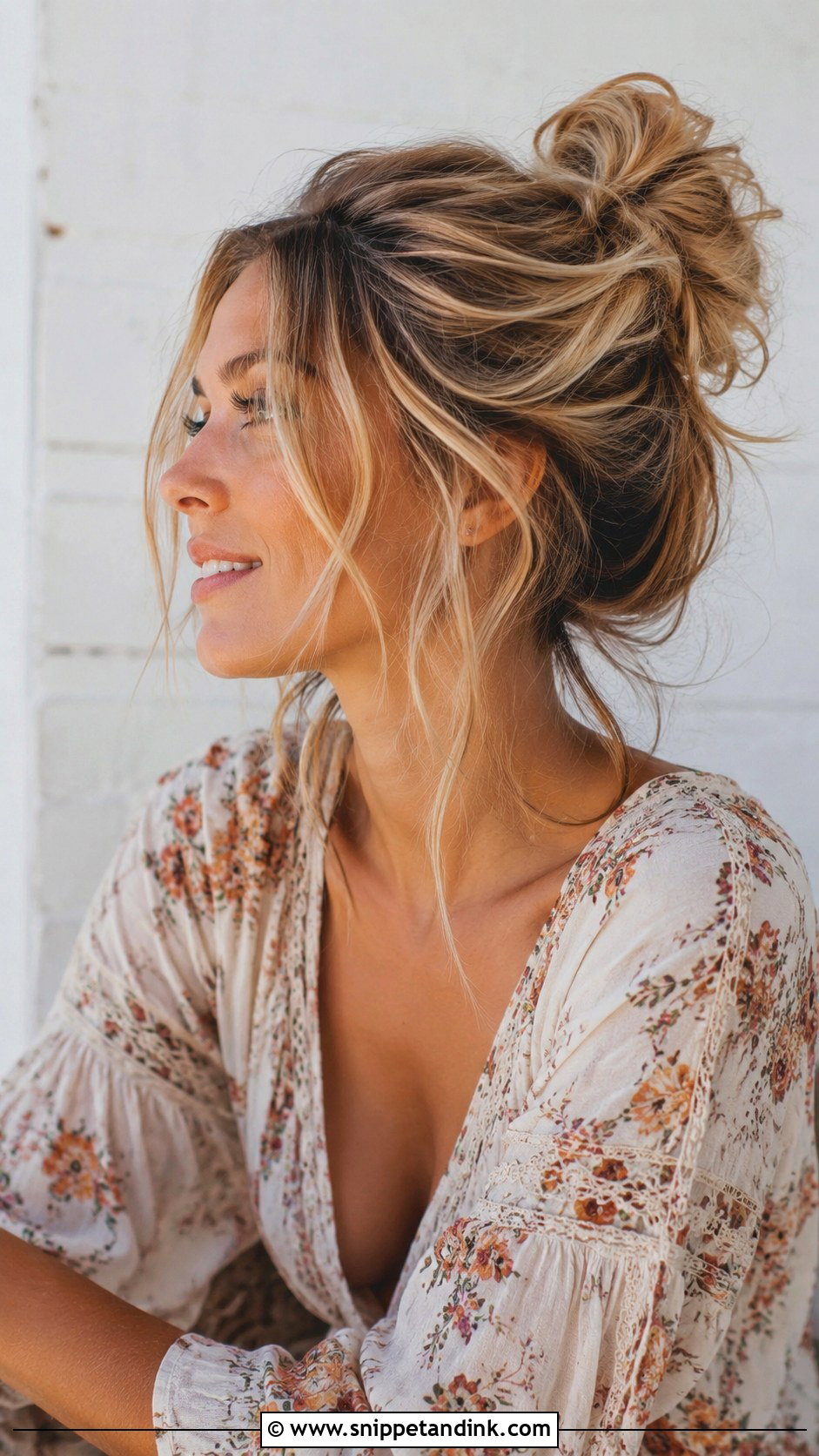 Messy Bun Updo for Wedding Guest - Snippet and Ink - 20 Hair Upstyles Wedding Guest Ideas