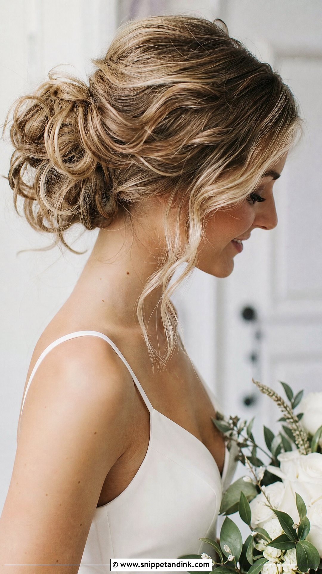 Messy Bun Wedding Hair for Medium Length - Snippet and Ink - 20 Wedding Hair for Medium Length Ideas
