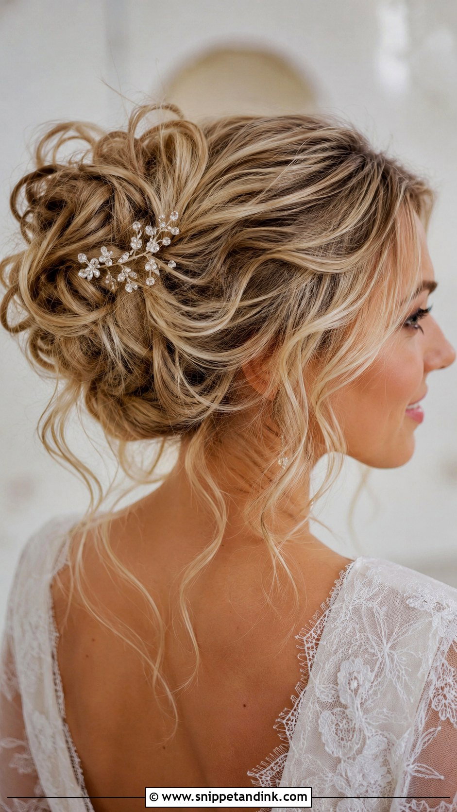 Messy Bun Wedding Hairstyle - Snippet and Ink - 25 Bridal Hair Inspo Ideas