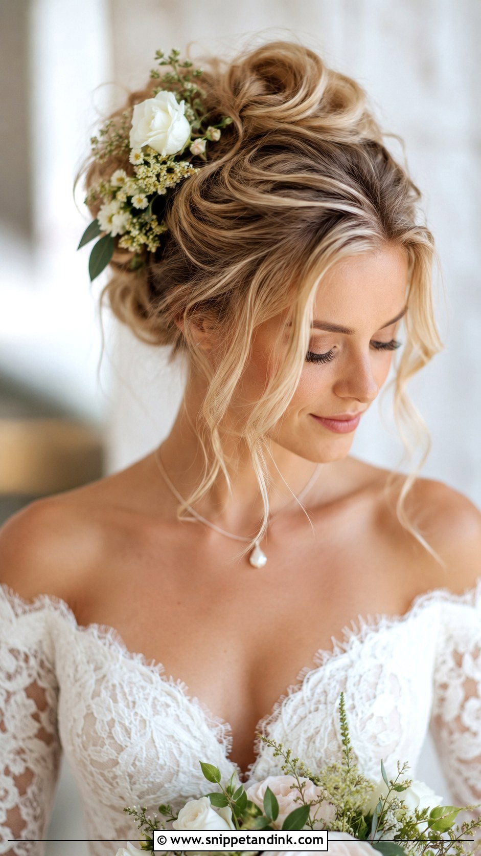 Messy Bun Wedding Hairstyle - Snippet and Ink - 25 Easy Bridal Hairstyles