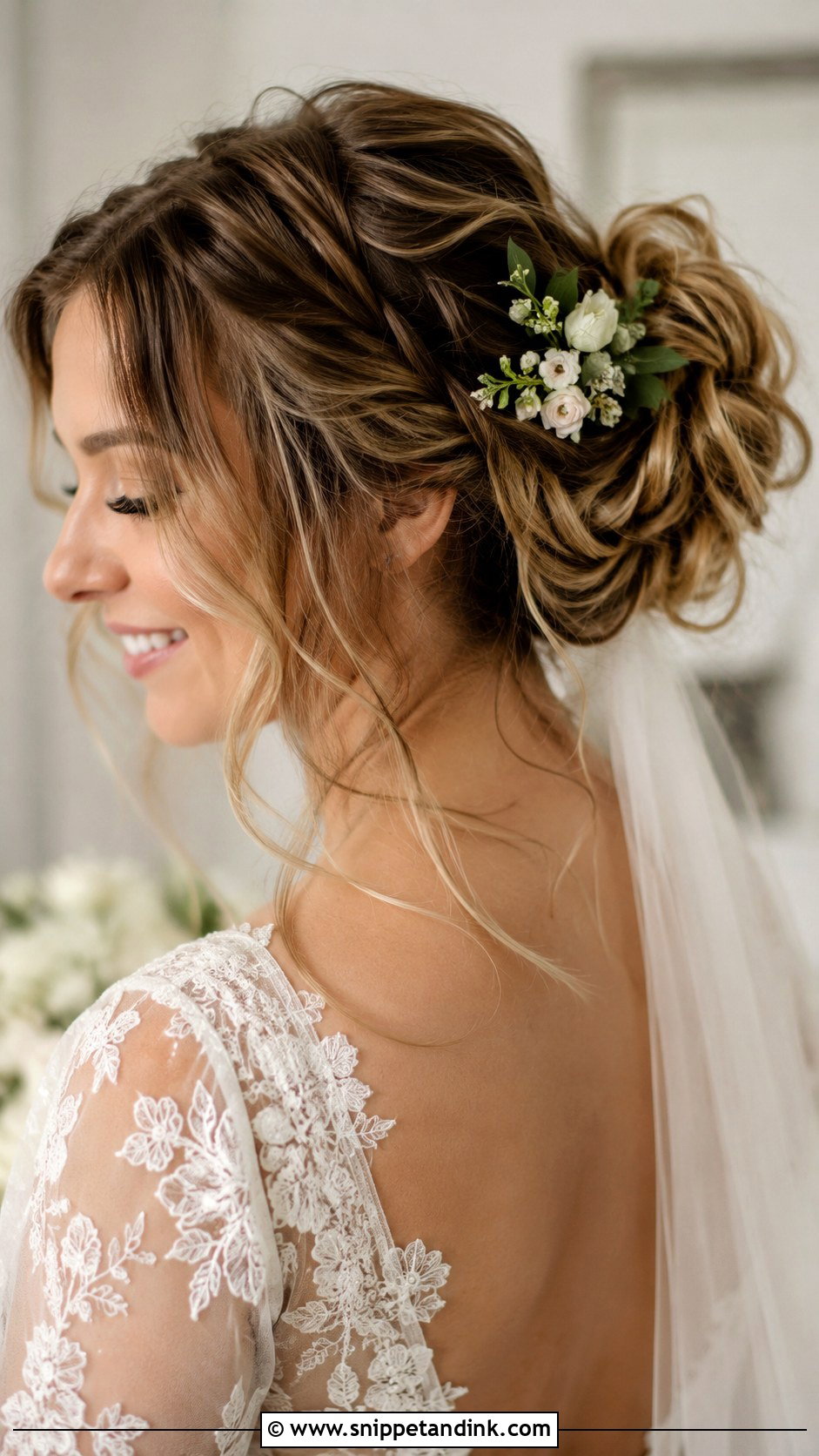 Messy Bun Wedding Hairstyle - Snippet and Ink - 30 Bride Wedding Hairstyles