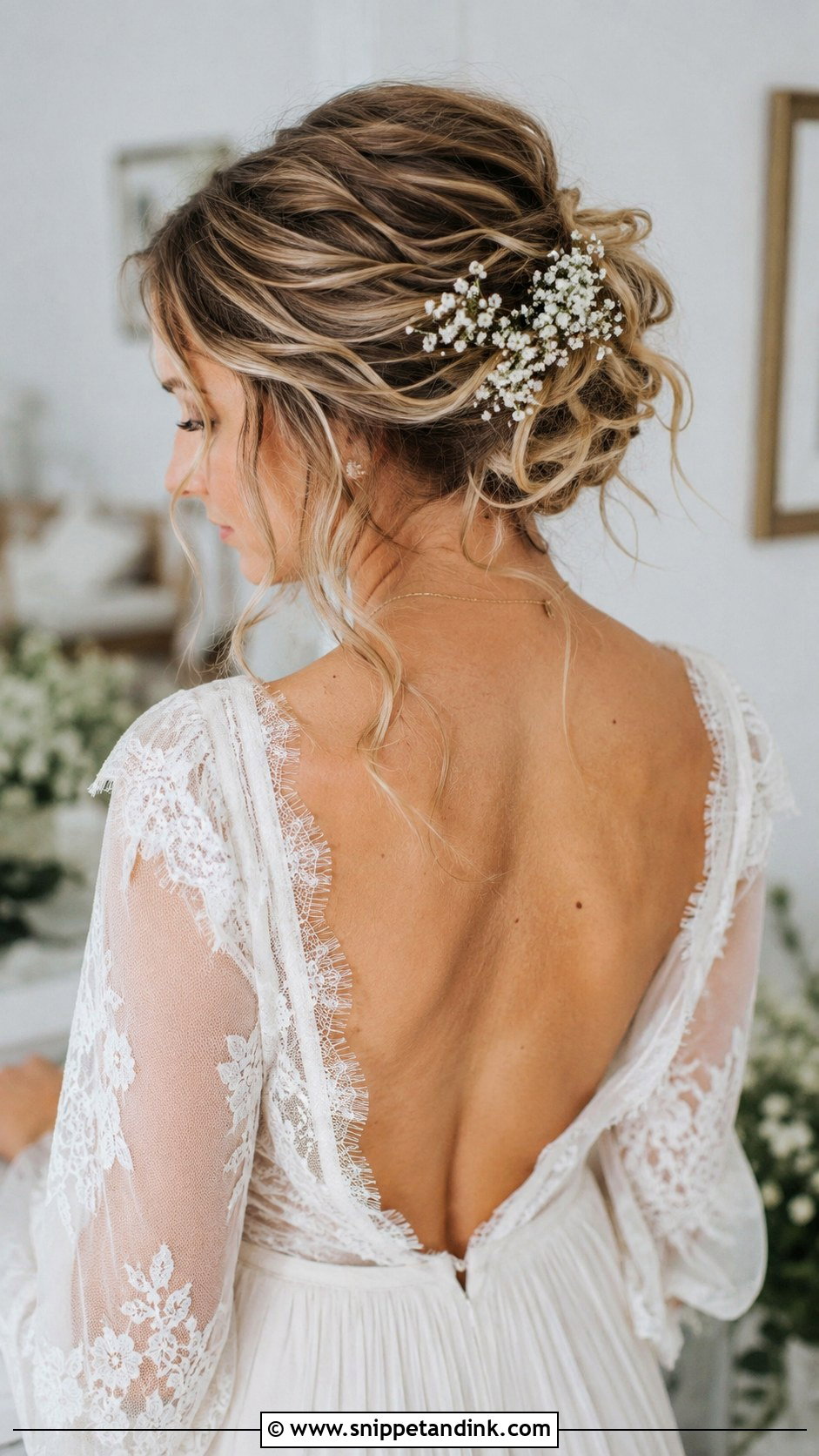 Messy Bun Wedding Hairstyle - Snippet and Ink - 30 Wedding Bun Hairstyles