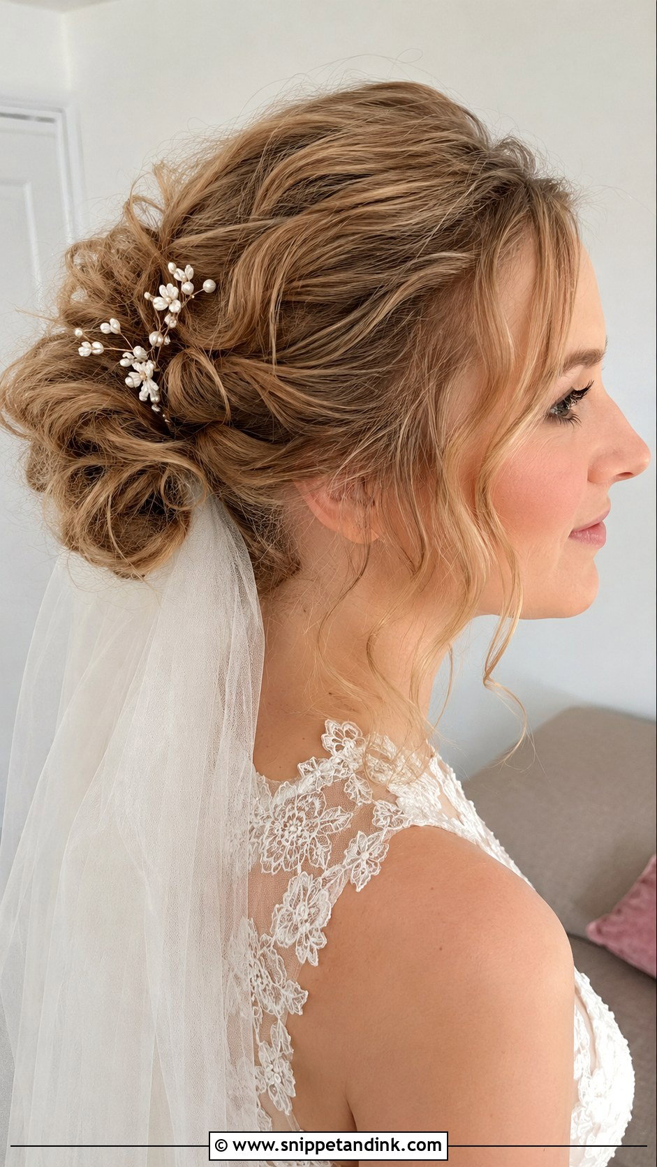 Messy Bun Wedding Hairstyle - Snippet and Ink - 15 Rambut Pengantin Wedding Hairstyles
