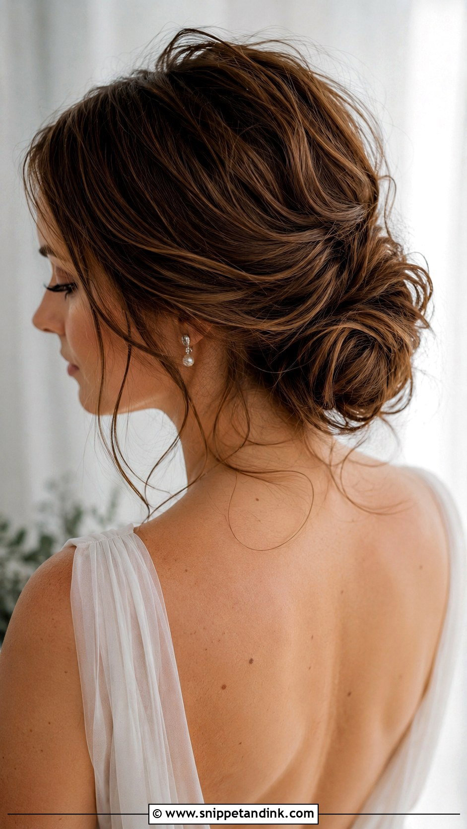 Messy Bun Wedding Hairstyle For Long Hair - Snippet and Ink - 20 Casual Wedding Hairstyles for Long Hair
