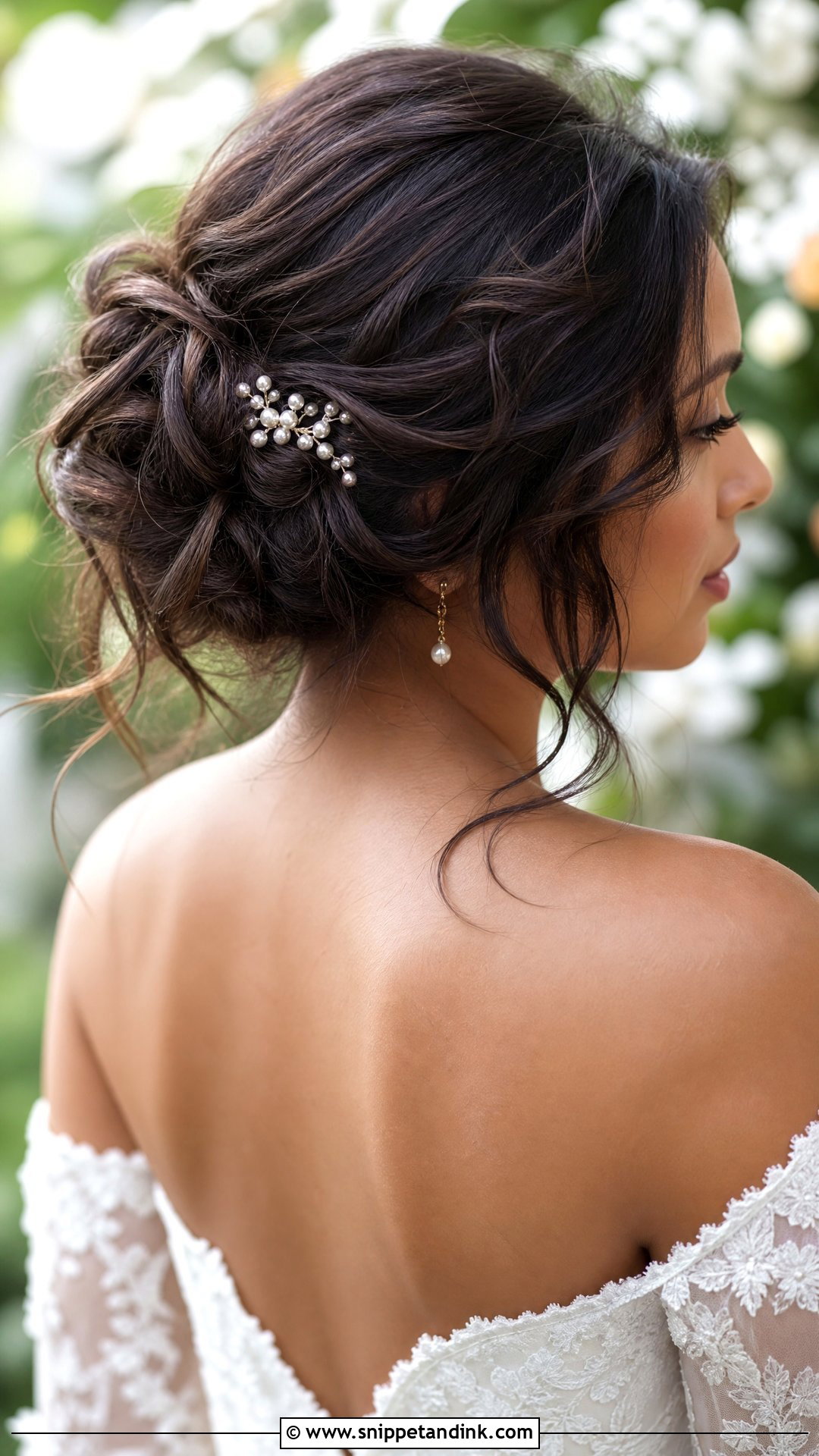 Messy Bun Wedding Hairstyle For Medium Hair - Snippet and Ink - 20 Mid Length Hairstyles for Wedding