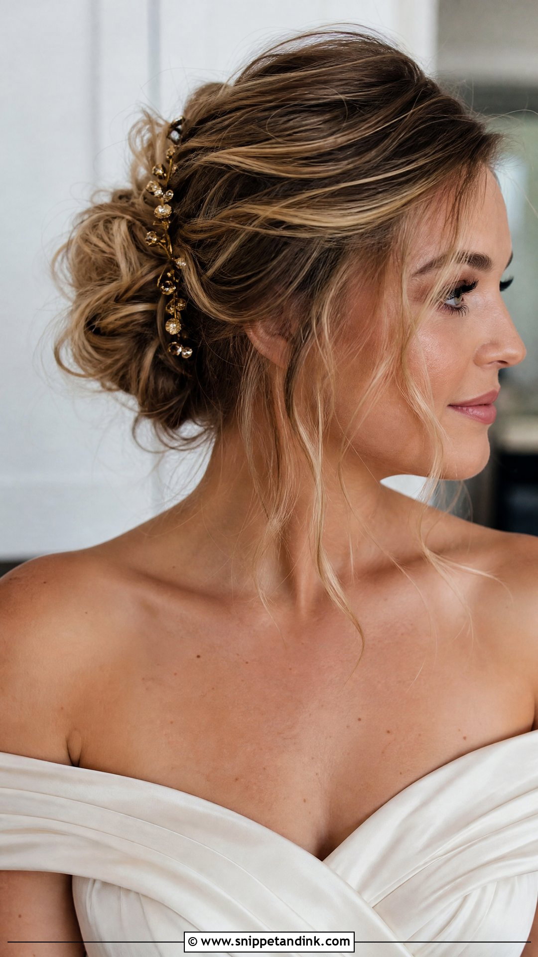 Messy Bun Wedding Hairstyle For Medium Hair - Snippet and Ink - 15 Easy Hairstyles for Medium Hair for Wedding