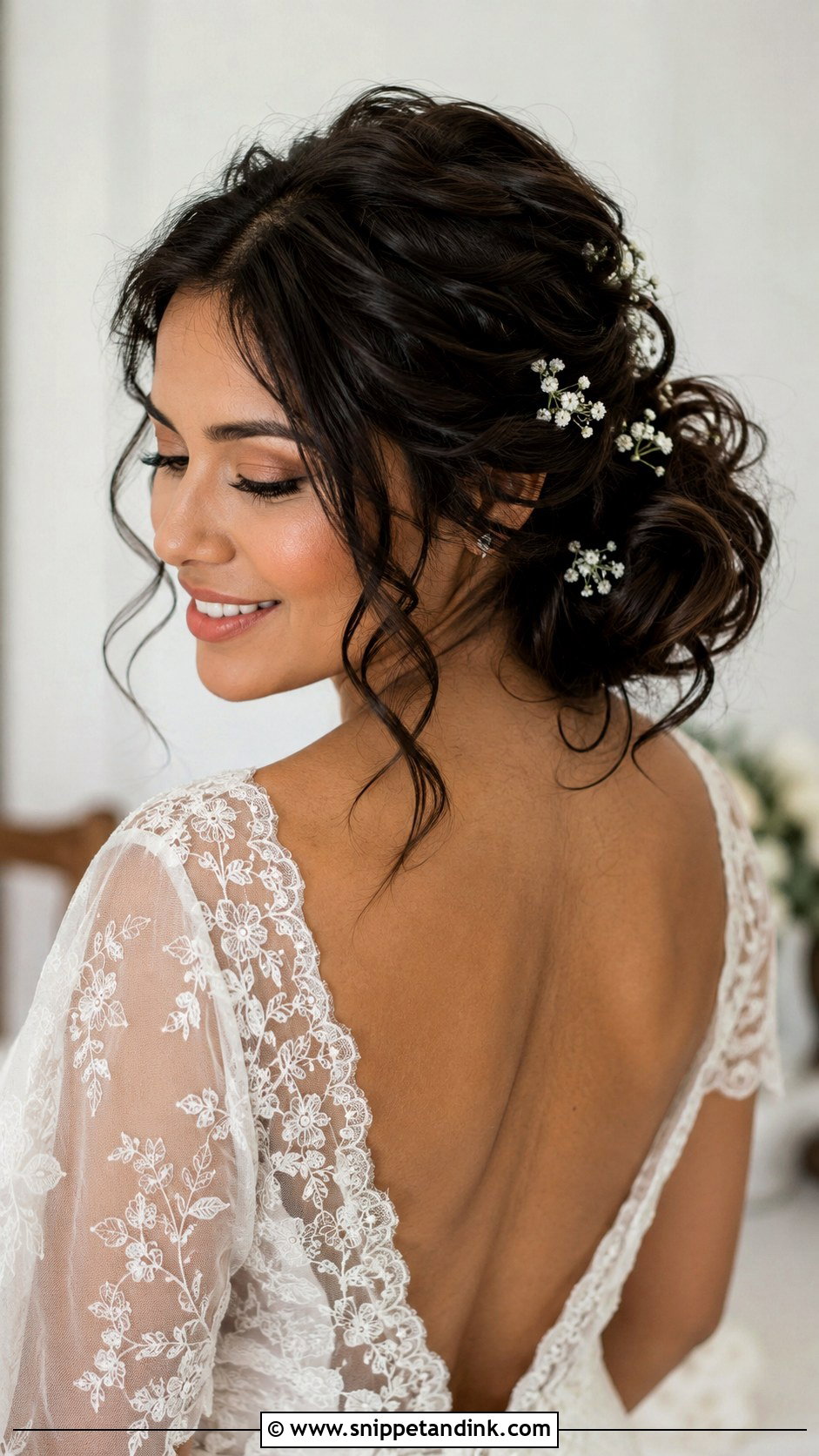 Messy Bun Wedding Hairstyle With Curls - Snippet and Ink - 15 Wedding Hairstyle with Curls