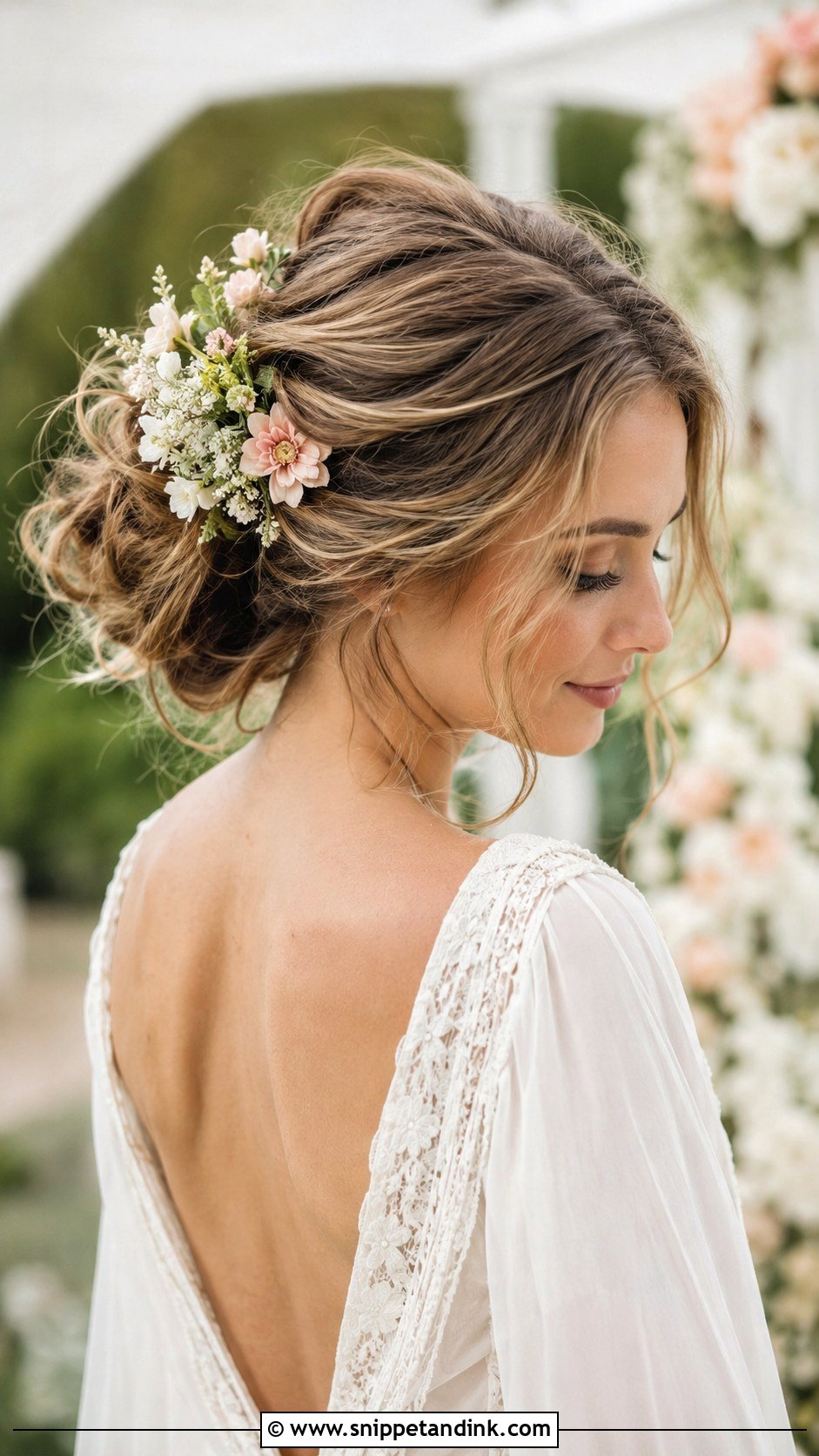 Messy Bun Wedding Hairstyle for Medium Hair - Snippet and Ink - 20 Wedding Hair Styles Medium Hair