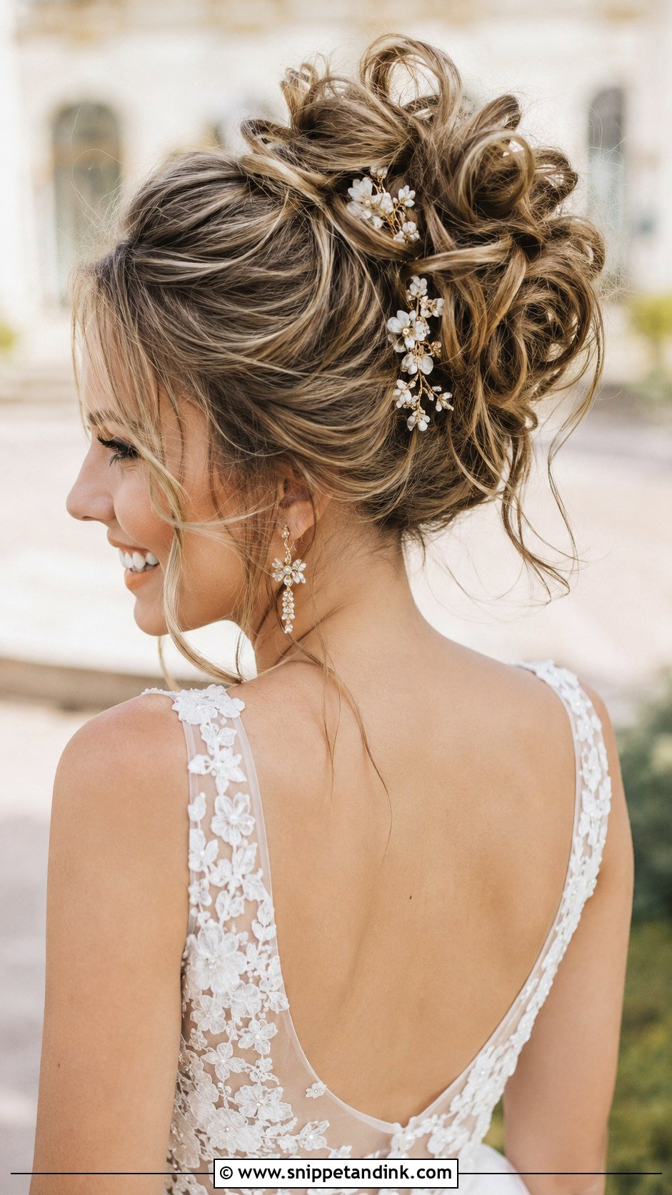 Messy Bun Wedding Updo - Snippet and Ink - 20 Medium Length Hair Styles Wedding