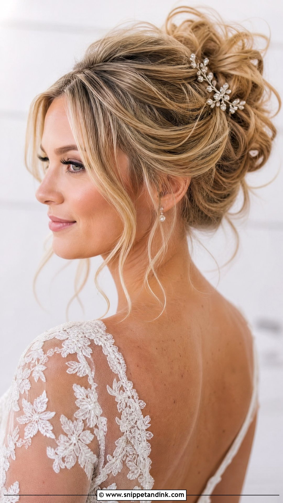 Messy Bun Wedding Updo - Snippet and Ink - 20 Wedding Hair Up Do for Bride Ideas
