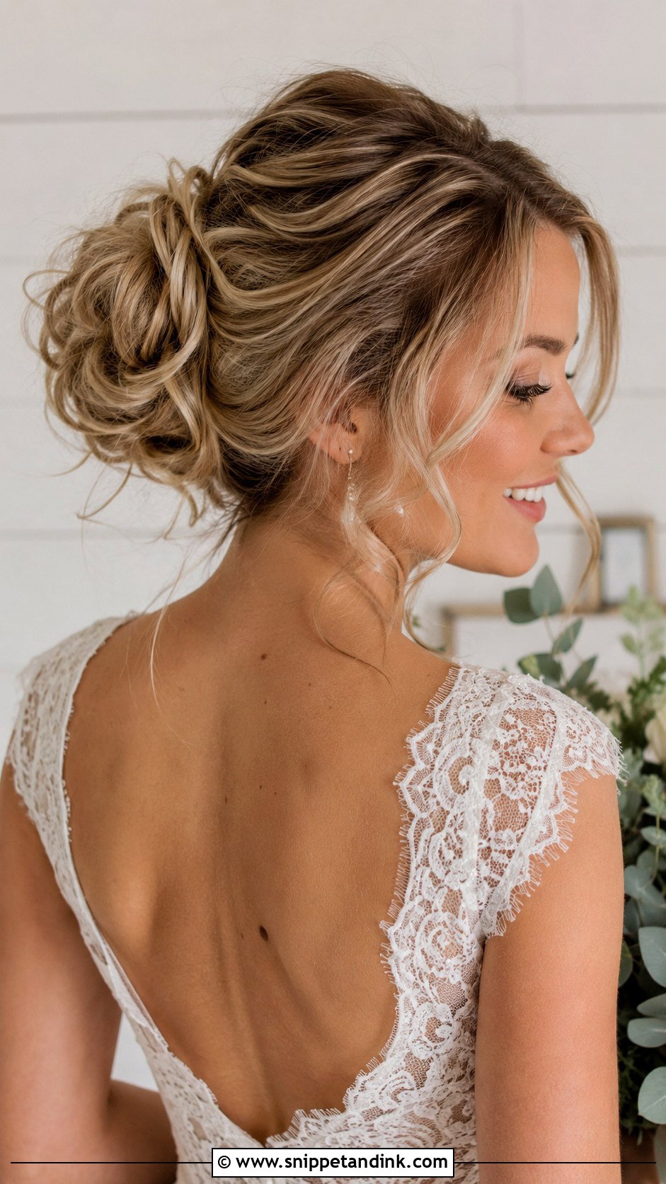Messy Bun Wedding Updo - Snippet and Ink - 20 Elegant Wedding Updo Ideas