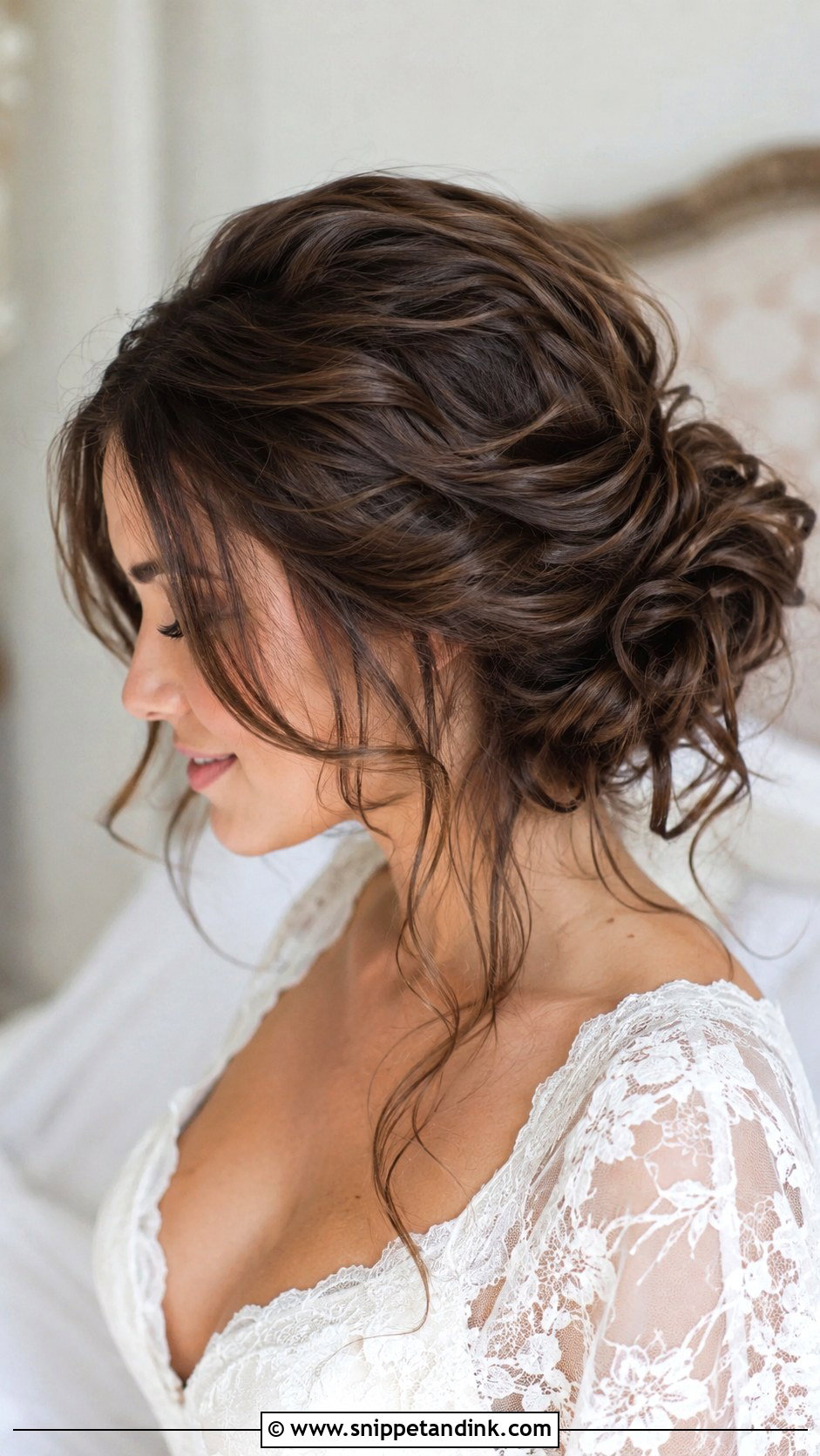 Messy Bun Wedding Updo For Long Hair - Snippet and Ink - 15 Up Do for Long Hair Wedding Ideas