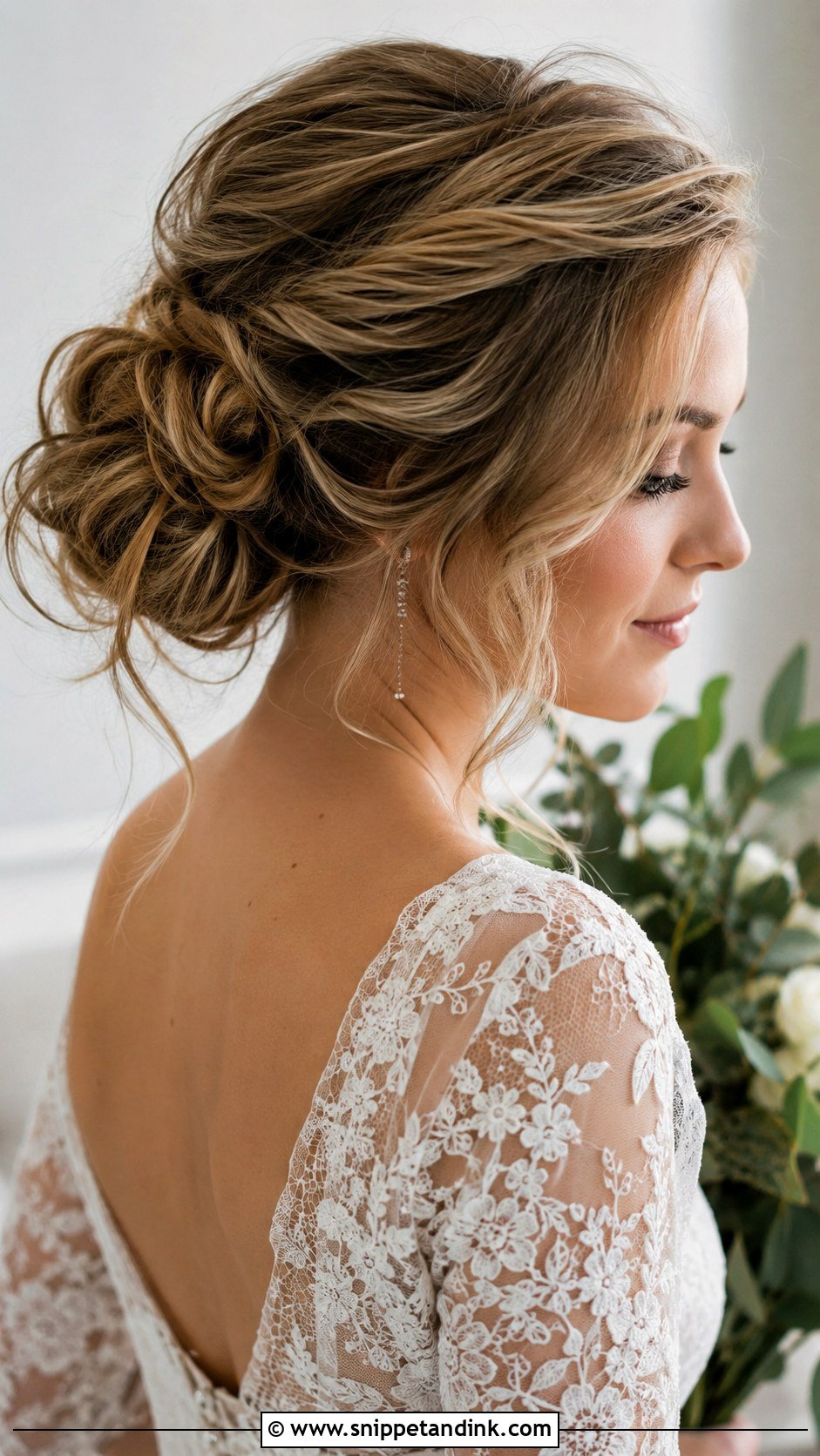Messy Bun Wedding Updo For Medium Hair - Snippet and Ink - 15 Wedding Updo for Medium Length Hair Ideas