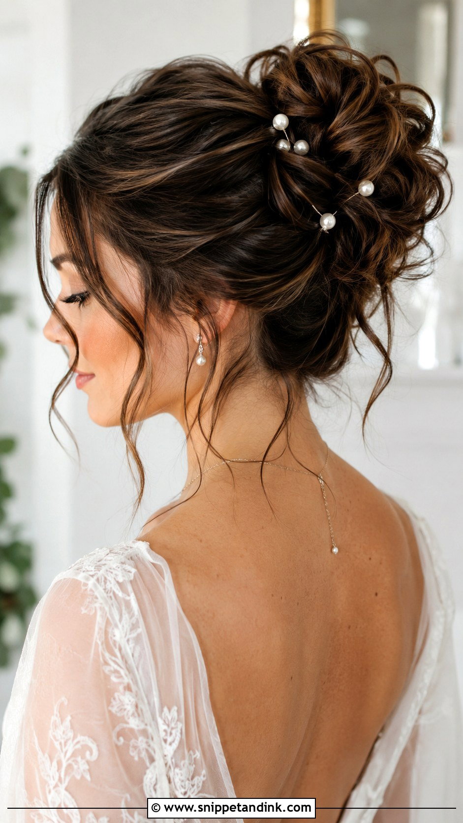 Messy Bun Wedding Updo for Long Hair - Snippet and Ink - 30 Wedding Hair Styles for Long Hair