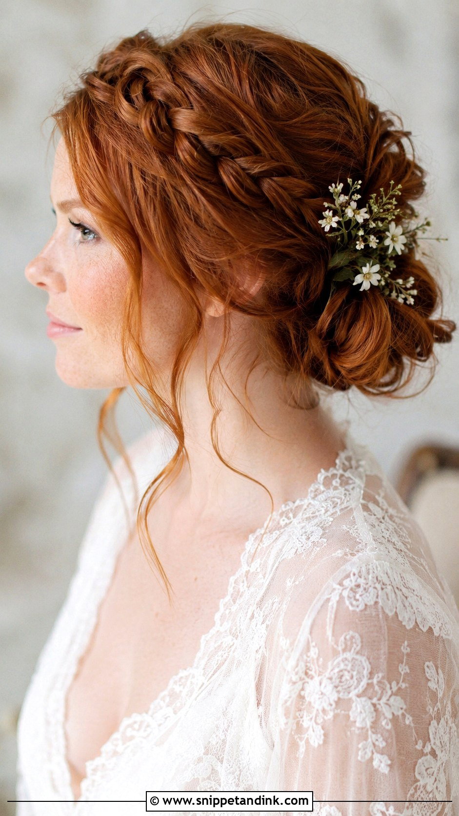 Messy Bun With Braided Crown - Snippet and Ink - 20 Messy Bun Wedding Hairstyles