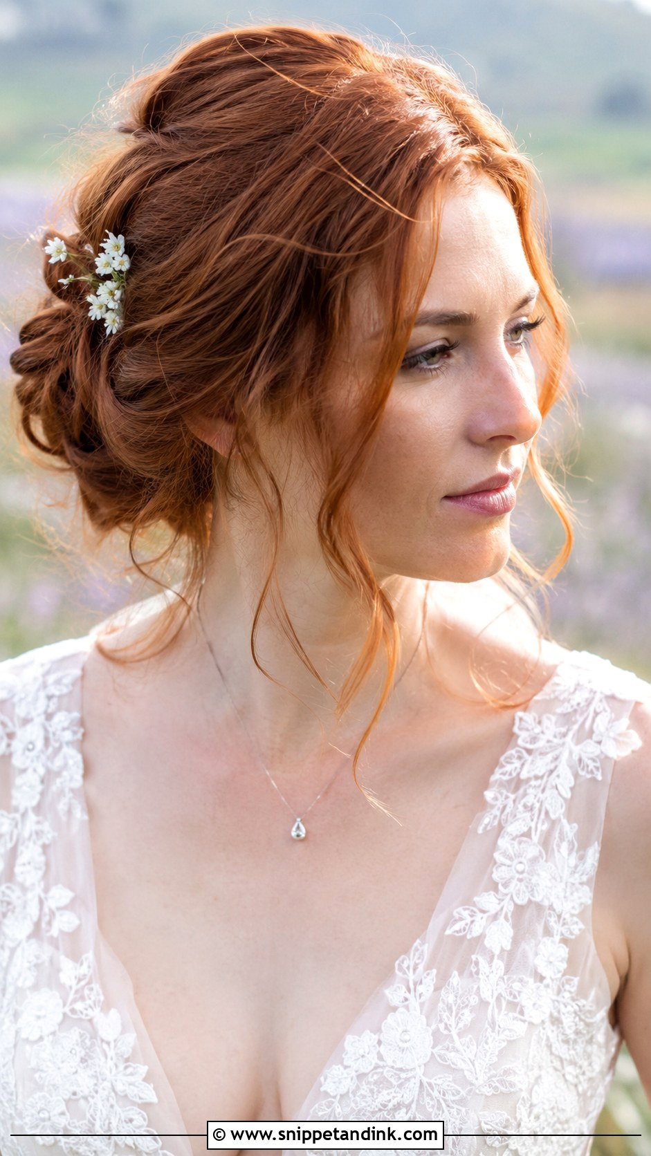 Messy Bun With Face Framing Pieces - Snippet and Ink - 20 Bridal Long Hairstyles
