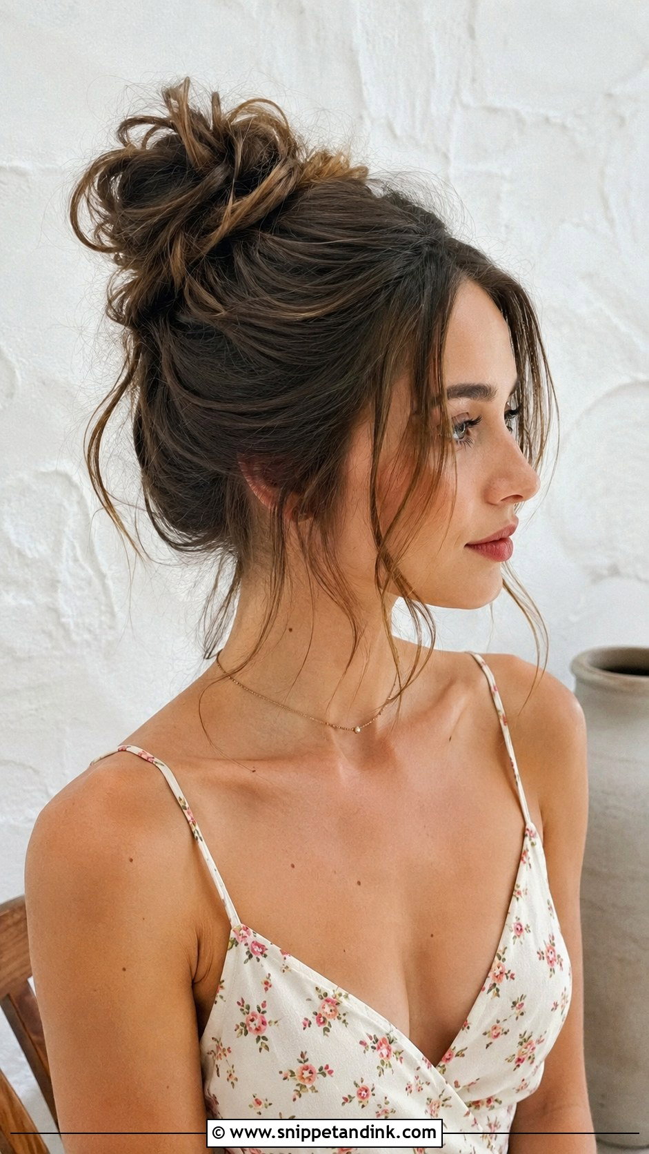 Messy Bun With Face Framing Pieces - Snippet and Ink - 25 Wedding Hairstyles for Guests