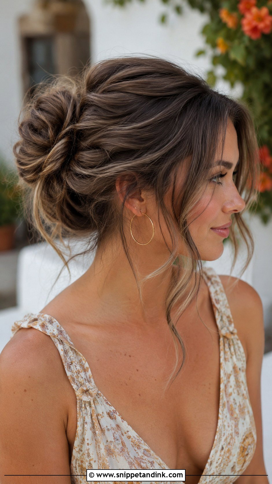 Messy Bun With Face Framing Pieces - Snippet and Ink - 30 Hair for Wedding Guest Ideas