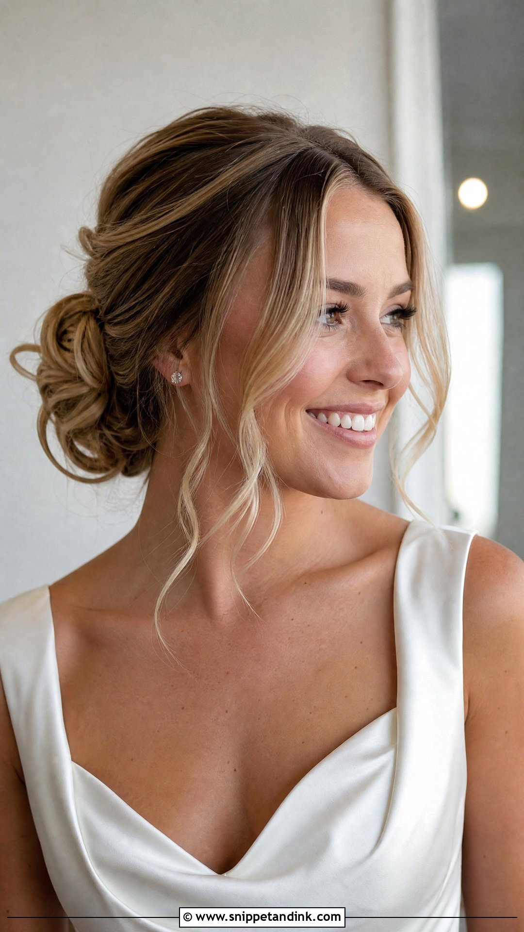 Messy Bun With Face Framing Pieces - Snippet and Ink - 20 Messy Bun Bridal Hair Ideas